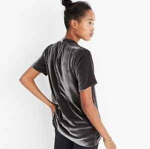 Madewell Charcoal Velvet Top XS